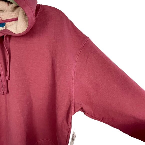 NWT Old Navy Fleece-Lined Hoodie Sweatshirt Rose Boxy Cropped Pullover Womens L - Picture 5 of 16